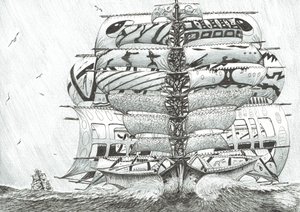 Storm Creators Mediterranean Sea, 2017, (Kağıt Üzerine Mürekkep) by Vincent Alexander Booth