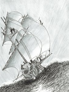 Storm Creators Molucca Sea, 2017, (Kağıt Üzerine Mürekkep) by Vincent Alexander Booth