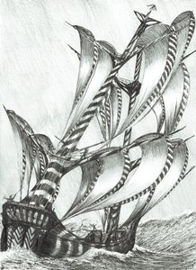 Storm Creators Solomon Sea, 2017, (Kağıt Üzerine Mürekkep) by Vincent Alexander Booth