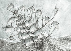 Storm Creators Güney Çin Denizi, 2017, (Kağıt Üzerine Mürekkep) by Vincent Alexander Booth