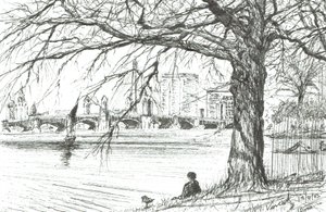 Charles nehri, Boston. 2003, (Kağıt üzerine mürekkep) by Vincent Alexander Booth