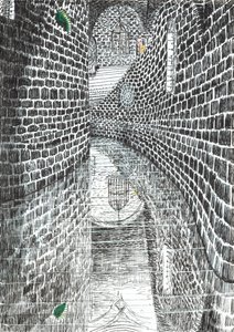 sayfa 35, Findhorn Ormanındaki Kale, 2006, (kağıt üzerine mürekkep) by Vincent Alexander Booth