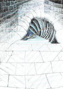 sayfa 45, Findhorn Ormanındaki Kale, 2006, (kağıt üzerine mürekkep) by Vincent Alexander Booth