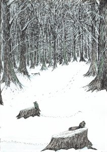 sayfa 5, Findhorn Ormanındaki Kale, 2006, (kağıt üzerine mürekkep) by Vincent Alexander Booth