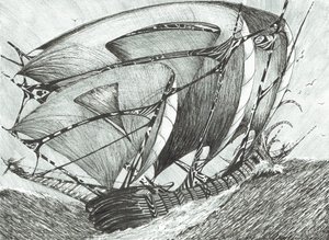 fırtına yaratıcıları Azak Denizi, 2017, (Kağıt Üzerine Mürekkep) by Vincent Alexander Booth
