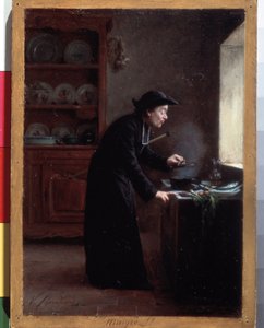 ""Zayıf!" (Mercimek ücreti) Ödünç döneminde bir yemek pişirme kürü. Resim Vincent Jean-Baptiste (Jean Baptiste) Chevilliard (1841-1904) Hermitage Müzesi, Saint Petersburg, Rusya by Vincent Chevilliard