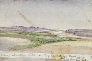 Antelope Hills ve Big Canadian River, 1869 (kağıt üzerine sulu boya) by Vincent Colyer