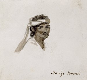 Navajo Savaşçısı, 1869-1871 (suluboya)