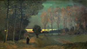 Akşam, 1884 sonbahar manzarası. by Vincent van Gogh