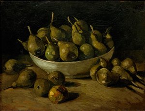 Bir Toprak Kase ve Armut ile Natürmort, 1885. by Vincent van Gogh