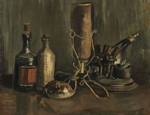 Şişeler ve Kabuklu Natürmort, 1884. by Vincent van Gogh