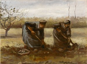 Patates Kazan İki Köylü Kadın, 1885. by Vincent van Gogh