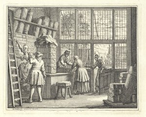 Bir kumaş mağazasının içi by Vincent Laurensz. van der Vinne (II)