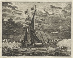 Uğursuz havalarda gemi by Vincent Laurensz. van der Vinne (II)