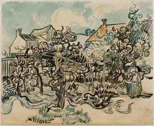 Bir çiftçinin karısı ile eski bağ by Vincent van Gogh