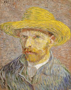 Hasır şapkalı otoportre by Vincent van Gogh