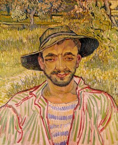 Hasır şapkalı köylü büstü Resim Vincent Van Gogh (1853-1890) 1889 Dim. 61x50 cm. Galleria Nazinale d