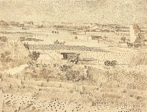 Hasat -- La Crau Ovası, 1888. by Vincent van Gogh