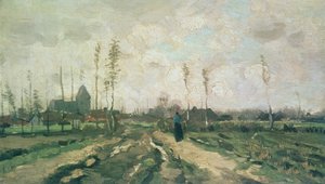Kilise ve Evlerle Peyzaj, Nuenen, 1885 by Vincent van Gogh