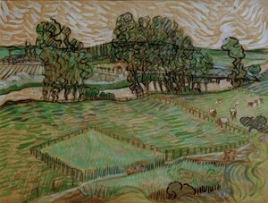 Oise üzerinde bir köprü ile manzara by Vincent van Gogh