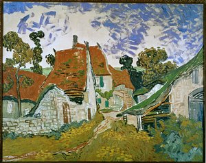 Rue a Auvers (tuval üzerine yağlıboya) by Vincent van Gogh