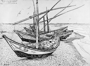 Saintes-Maries sınırlarındaki Yelkenli Tekneler by Vincent van Gogh