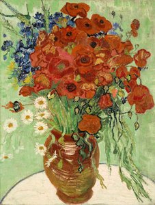 Natürmort, Papatya ve Gelincikli Vazo, 1890 by Vincent van Gogh