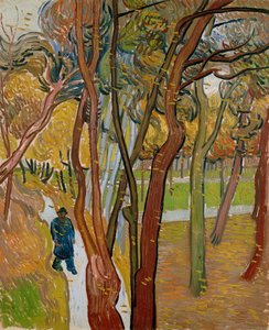 Saint Pauls Hastanesinin bahçesi Yaprakların düşüşü, 1889 by Vincent van Gogh