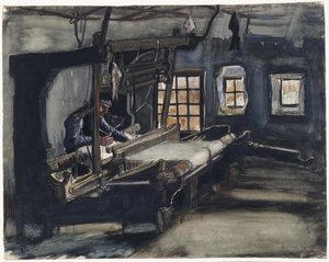 Weaver (tisserand) par Gogh, Vincent, van (1853-1890). Kalem, fırça, sulu boya, kağıt üzerine Hint mürekkebi, boyut : 35,5x44,6 by Vincent van Gogh