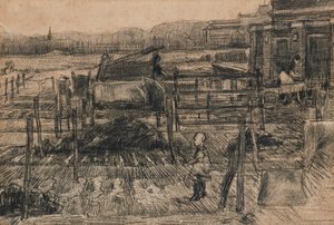 İki figürlü arka bahçeler (1882) by Vincent van Gogh