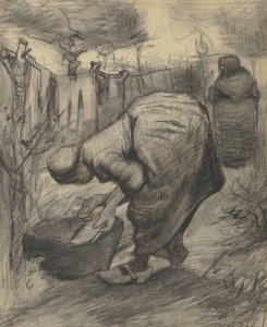 Bahçede göleti olan köylü kadın (1885) by Vincent van Gogh
