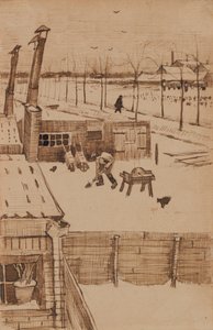 Vincents stüdyosunun penceresinden kış I (1883) by Vincent van Gogh