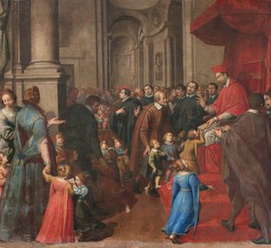 Milano, San Francesco da Paola Kilisesi, Fratelli Campi, San Carlo, Hristiyan doktrini okulunu kurar by Vincenzo and Campi Antonio Campi