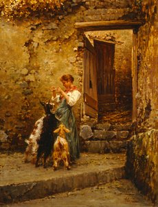 Keçili Köylü (tuval üzerine yağlı boya) by Vincenzo Caprile