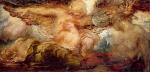 Orpheus ve Eurydice (tuval üzerine yağlı boya) by Violet Brunton