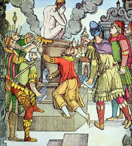 Virgil'in İntikamı, Virgil Solis tarafından 16. yüzyıldan gravür (tahta baskı) by Virgilius the elder Solis
