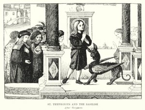 St Tryphonius ve Basilisk (gravür) by Vittore (after) Carpaccio