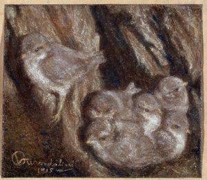 La Couvee Pastel, Vittorio Guandalini (1861-1923) by Vittorio Guandalini