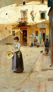 Karede, Vittorio Matteo Corcos (1859-1933), panel üzerine yağlıboya, 23x13 cm, 1885 civarı