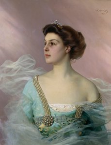 genç bir bayanın portresi by Vittorio Matteo Corcos
