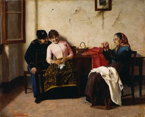 Talip, Vittorio Reggianini (1858-1938), tuval üzerine yağlı boya, 65x59,5 cm
