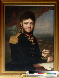 ""Portrait du navigasyon ve memur Yuri Lisyansky (Lisiansky ou Lisianski) (1773-1837)"" Peinture de Vladimir Borovikovsky (Borovikovski) (1757-1825) 1810 Devlet Merkez Donanma Müzesi Saint Petersbourg by Vladimir Lukich Borovikovsky