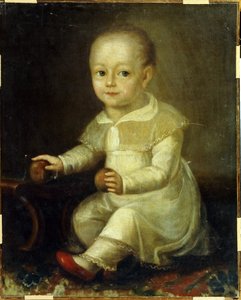 Elmalı bir çocuğun portresi. (Elmalı bir çocuğun portresi). Vladimir Lukitch Borovikovsky (veya Borovikovsky) (1757-1825) tarafından yapılan boyama by Vladimir Lukich Borovikovsky