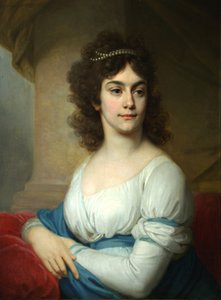 Mavi kurdeleli beyaz elbiseli Bilinmeyen Bir Kadının Portresi, 1790