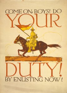 Beyler gelin! Görevini yap! Şimdi kaydolarak! 1917 (renkli serigrafi)