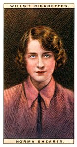 Norma Shearer 1902-1983, Akademi Ödüllü Kanadalı-Amerikalı aktris, 1928. by WD and HO Wills