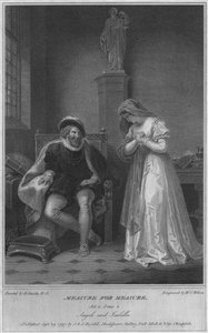 Ölçü için Ölçü. Perde 2. Sahne 4. Angelo ve Isabella, 1797. by W. C. Wilson