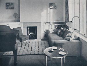 Elsa Booth - Kuyruklu piyano için planlanan oturma odası, 1939 by W. Dennis Moss