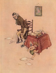 Yaşlı Adamın Kucağından Atladı ve Yerde Etrafında Dans Etti, c1930 by William Heath Robinson