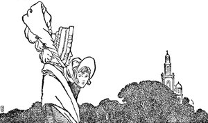 Karen ve Yaşlı Kadın Kiliseye Yürüdü, c1930 by William Heath Robinson